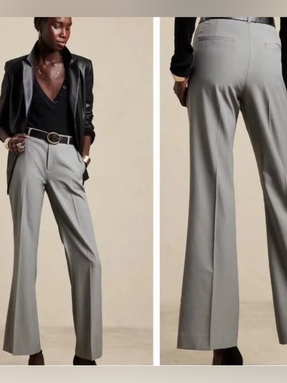 NWT Banana Republic Gray Sculpted Stretch Bootleg Pants. Size 4.
